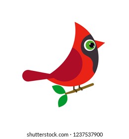 cardinal bird cartoon vector