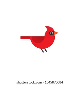 Cardinal bird cartoon vector,icon on a white background