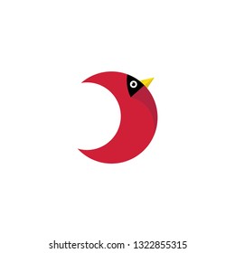 cardinal bird circle icon on a white background