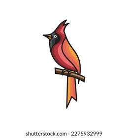 Cardinal Bird Colorful Illustration Vector Stock