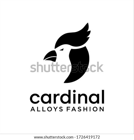 cardinal bird head animal logo design vector