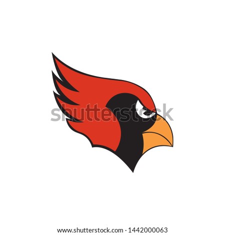 Cardinal bird head mascot icon vector on a white background