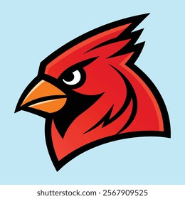 Cardinal bird head mascot logo