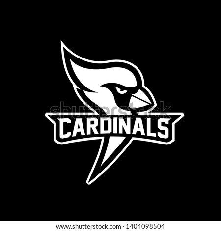 cardinal bird head mascot white color on black background logo icon designs vector illustration