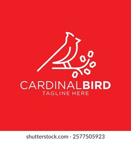 Cardinal Bird Logo Design. Simple and Modern. Vector illustration