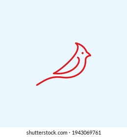 Cardinal Bird Logo Design Vector Illustration