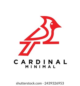icono de logotipo de pájaro cardinal ilustración vectorial plantilla diseño