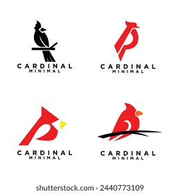 cardinal bird logo icon vector illustration template design