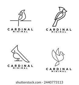 icono de logotipo de pájaro cardinal ilustración vectorial plantilla diseño