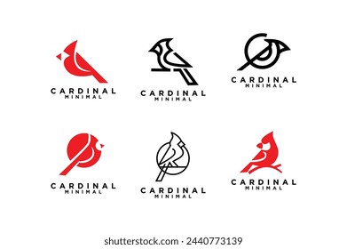 cardinal bird logo icon vector illustration template design