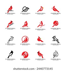 cardinal bird logo icon vector illustration template design