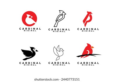 cardinal bird logo icon vector illustration template design