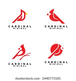 cardinal bird logo icon vector illustration template design