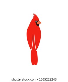 Cardinal bird logo. Isolated cardinal bird on white background