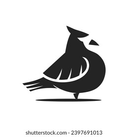 Plantilla de logotipo de pájaro cardinal aislada. Identidad de marca. Gráfico de vectores de resumen de iconos