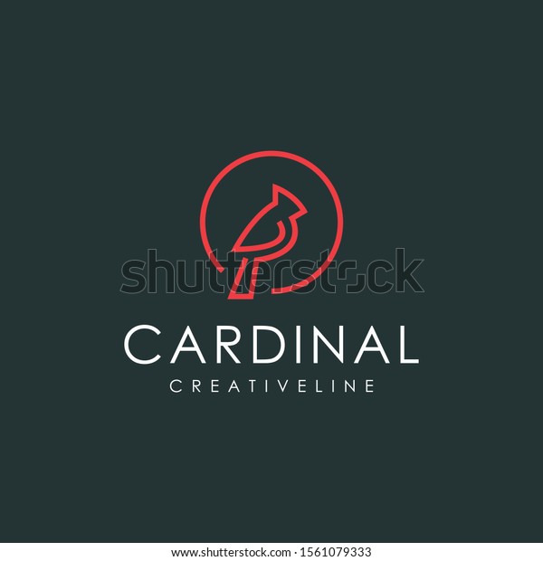 Cardinal Bird Logo Vector Illustration Animal 스톡 벡터(로열티 프리) 1561079333