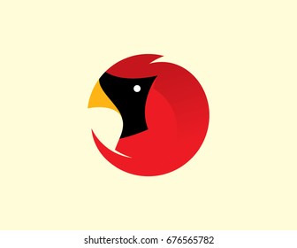 cardinal bird logotype vector