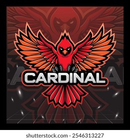 Cardinal bird mascot e sport logo design