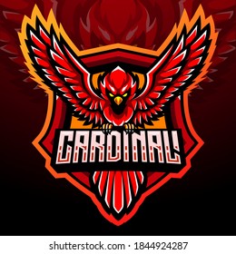 Cardinal bird mascot. esport logo design