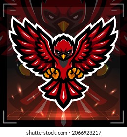 Cardinal bird mascot. esport logo design