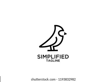 cardinal bird mono line logo icon designs vector