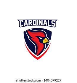 cardinal bird  red color head mascot logo icon designs vector illustration