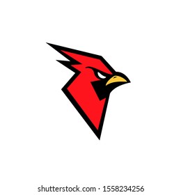 Cardinal Bird Red Logo Black Background Stock Vector (Royalty Free ...