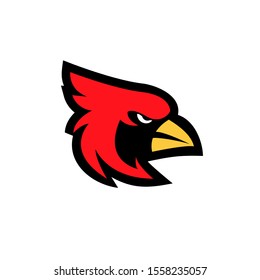 Cardinal Bird Red Logo Black Background Stock Vector (Royalty Free ...