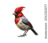 Cardinal Bird, Red Cardinal, Vector illustration, northern cardinal bird, red bird, watercolor cardinal