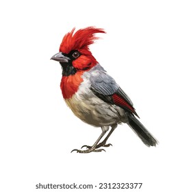 Cardinal Bird, Red Cardinal, Vector illustration, northern cardinal bird, red bird, watercolor cardinal