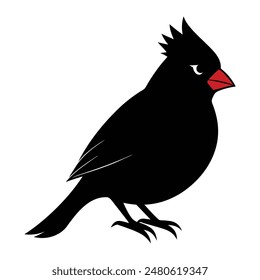 Cardinal Bird Silhouette vector Art