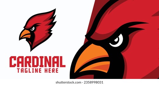 Cardinal Bird Sport Mascot Logo, Red Bird Animals Logo Template, Cardinals Logo Icon Badge Emblem – Perfect for Sport and Esport