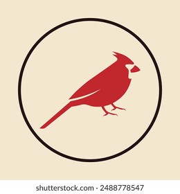 Cardinal bird trendy icon thankful abstract vector illustration colorful artwork design