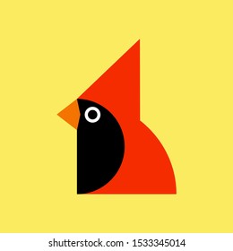Cardinal  bird vector. Cardinal bird vector icon in flat style
