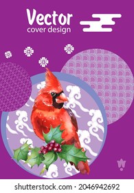 Cardinal birds are a symbol of Christmas. Can be used as a postcard, cover background, or for a web message. 