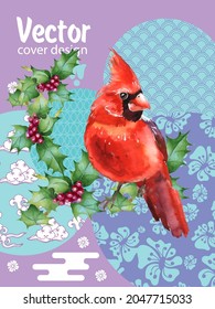 Cardinal birds are a symbol of Christmas. Can be used as a postcard, cover background, or for a web message. 