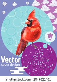 Cardinal birds are a symbol of Christmas. Can be used as a postcard, cover background, or for a web message. 