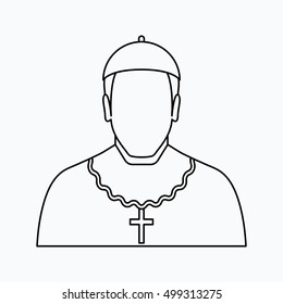 Cardinal - Catholic priest Vector illustration. Religion icon. Silhouette. Flat style.
