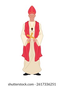 Cardinal Cross Blessing Ceremony isolated
