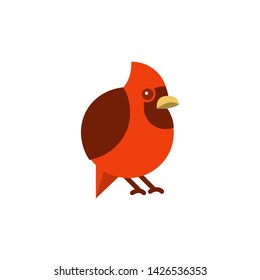 cardinal cute cartoon icon vector on a white background