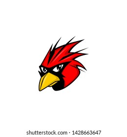 cardinal cute cartoon icon vector on a white background