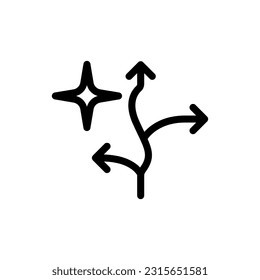 Cardinal direction icon in trendy line style design. Vector graphic illustration. Cardinal direction symbol for website, logo, app and interface design. Black icon vector design