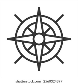 Cardinal Direction Outline Icon Vector Illustration