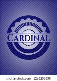 Cardinal emblem with jean background
