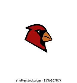 Cardinal Head Mascot vector icon isolated on a white background