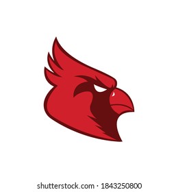 Cardinal head mascot vector on a white background