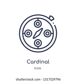 cardinal icon from tools and utensils outline collection. Thin line cardinal icon isolated on white background.