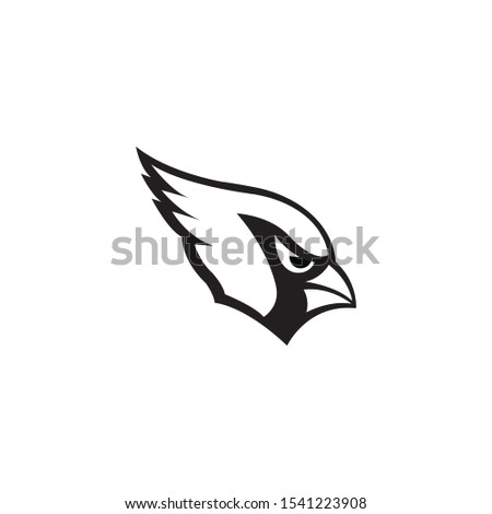 Cardinal mascot head silhouette  vector on a white background