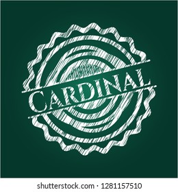Cardinal on chalkboard