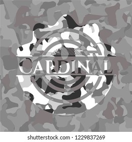 Cardinal on grey camouflage pattern